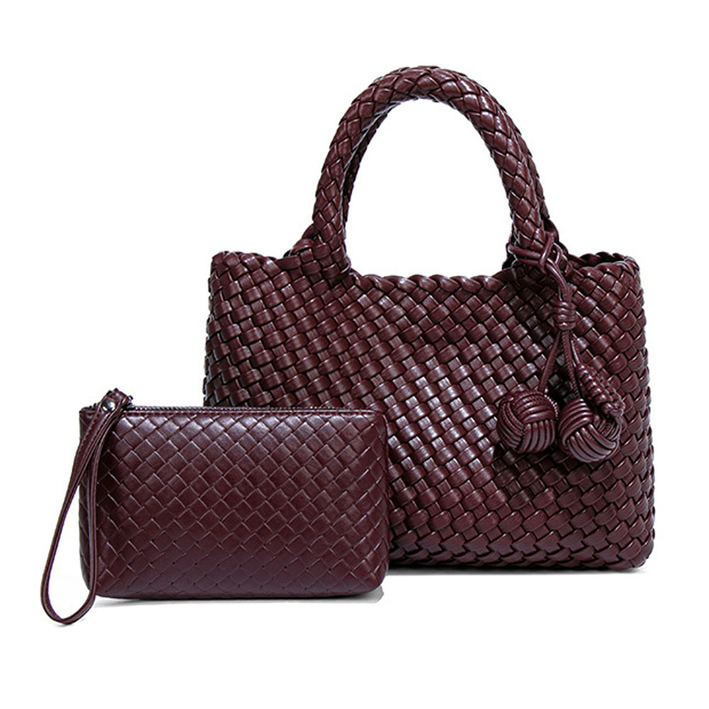 Women'S Tote Bags Designer - Woven Shopper Bag Fashionable Top Handle