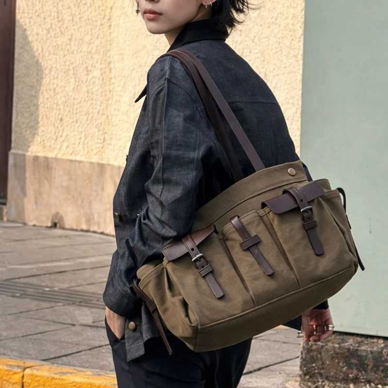 Vintage Canvas Leather Multi-p - Women'S Tote Bags Designer ulasan dan harga