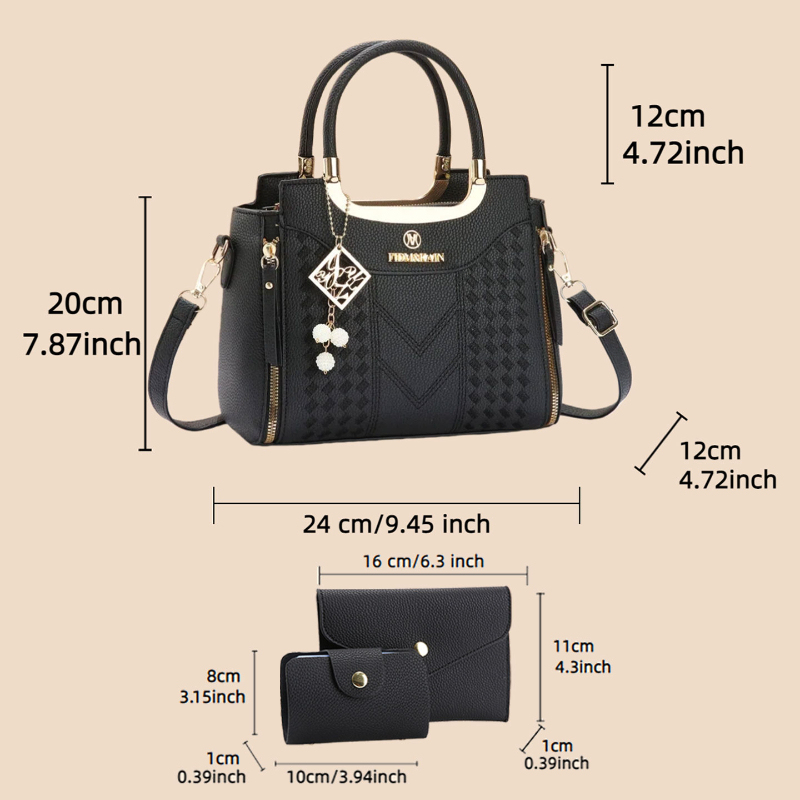 3-piece handbag set made of ly - Women Bags Casual ulasan dan harga