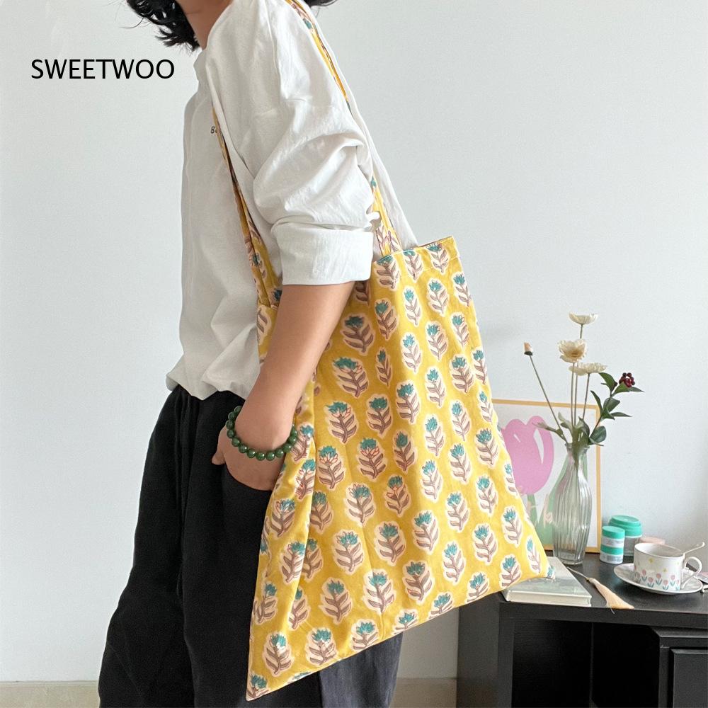 Pastoral Plant Print Soft Wove - Women Bags India ulasan dan harga