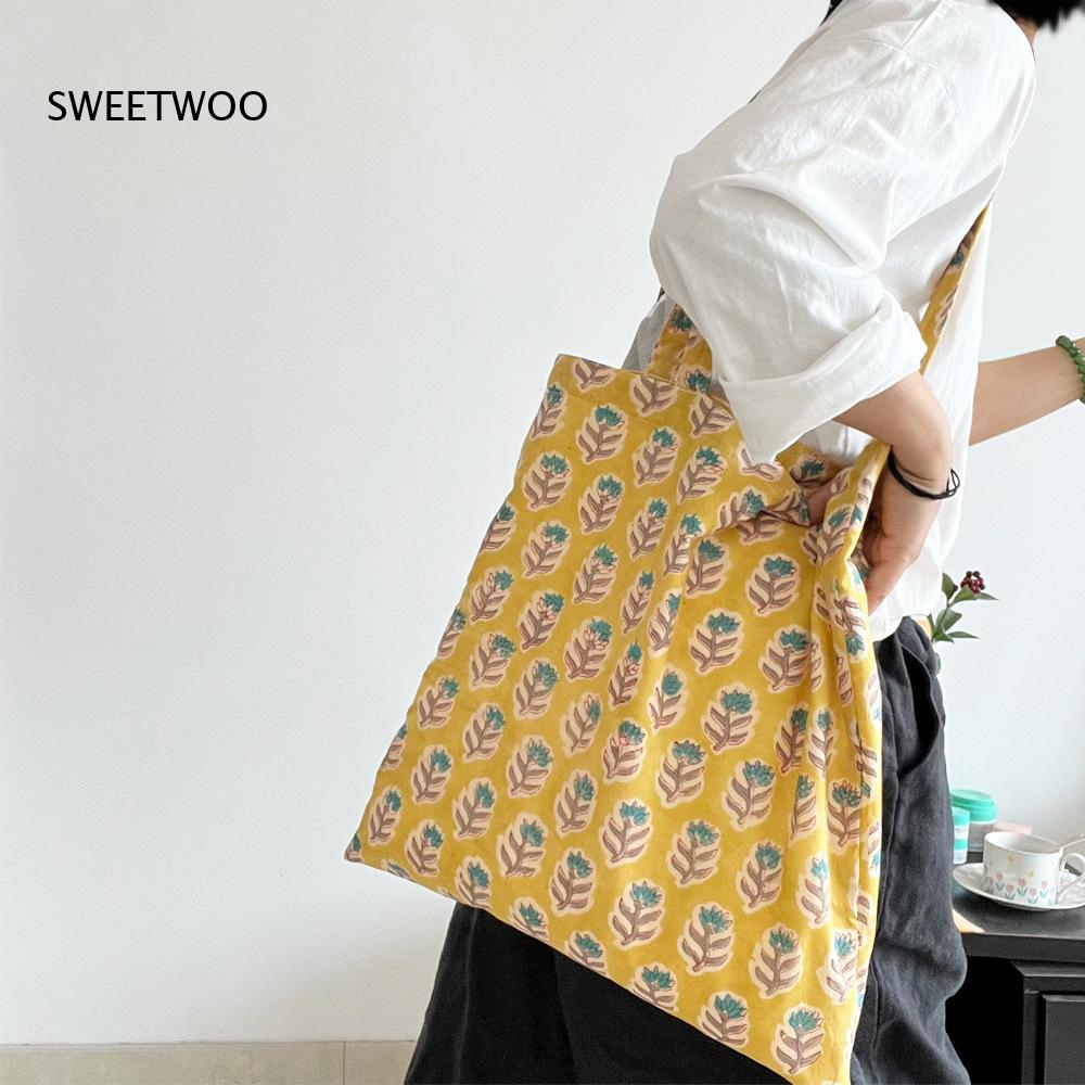 Pastoral Plant Print Soft Wove - Women Bags India ulasan dan harga