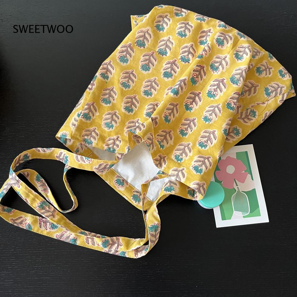Pastoral Plant Print Soft Wove - Women Bags India ulasan dan harga